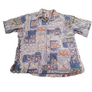90s Tori Richard Shirt Mens XL Short Sleeve Hawaiian Aloha Button Cotton Lawn